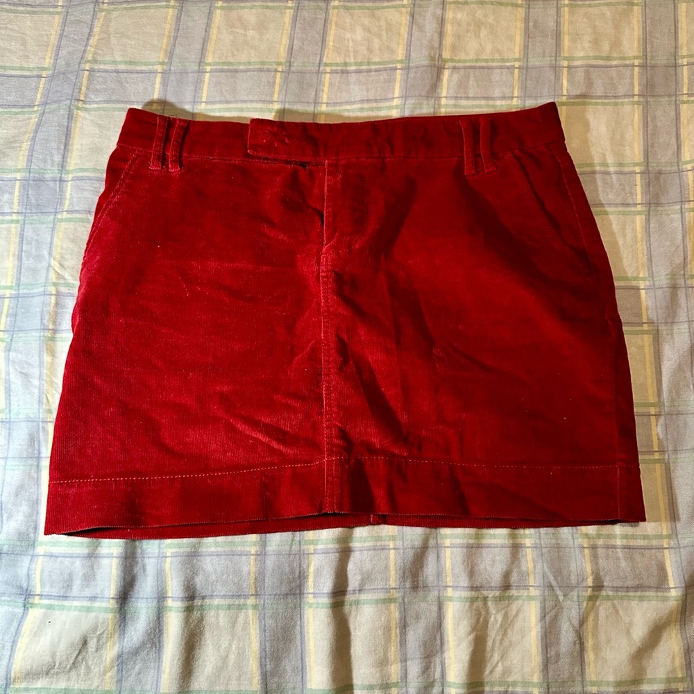 Vintage Gap Red Corduroy Mini Skirt
